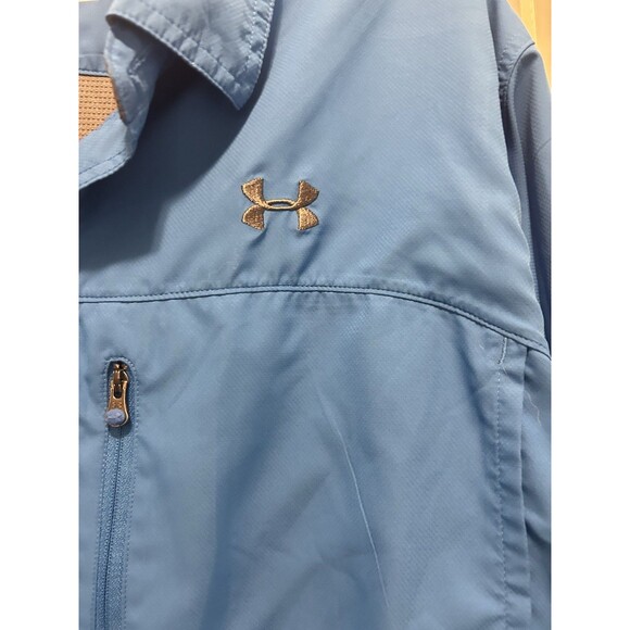 Under Armour Shirt Mens 2XL Blue Offshore Fishing Performance HeatGear Vented LS - Picture 4 of 9